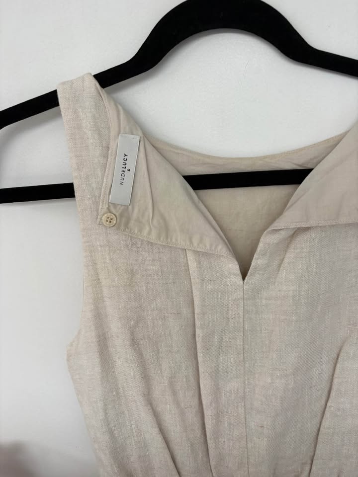 Nude Lucy Linen Mini Dress - size small