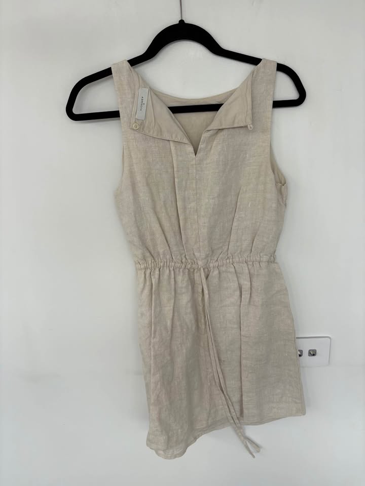 Nude Lucy Linen Mini Dress - size small