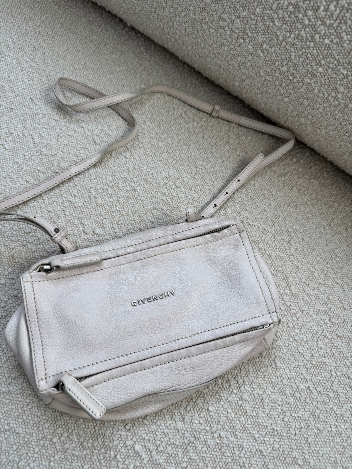Givenchy Pandora Cream
Textured Leather Shoulder Bag