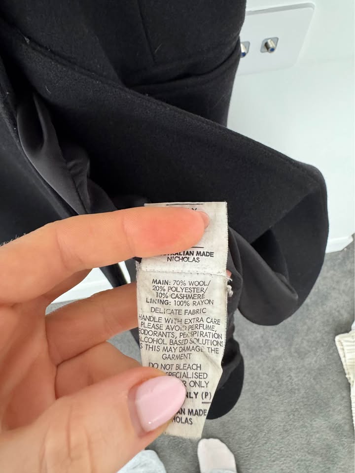 Nicholas Wool Coat - size 12