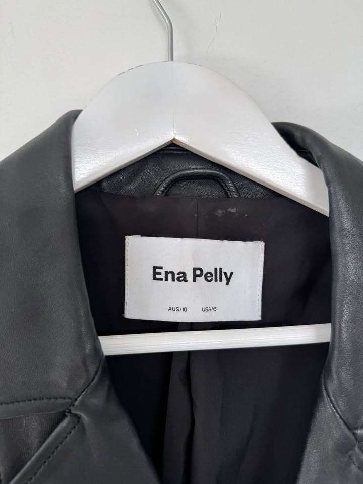 Ena Pelly Leather Jacket - size 10