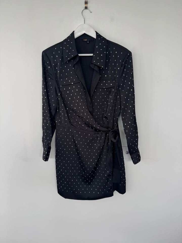 Maje Wrap Dress - size 42 (large)
