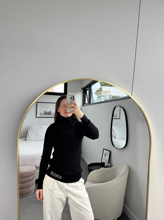 Moncler Black Turtleneck Knit - Size XL