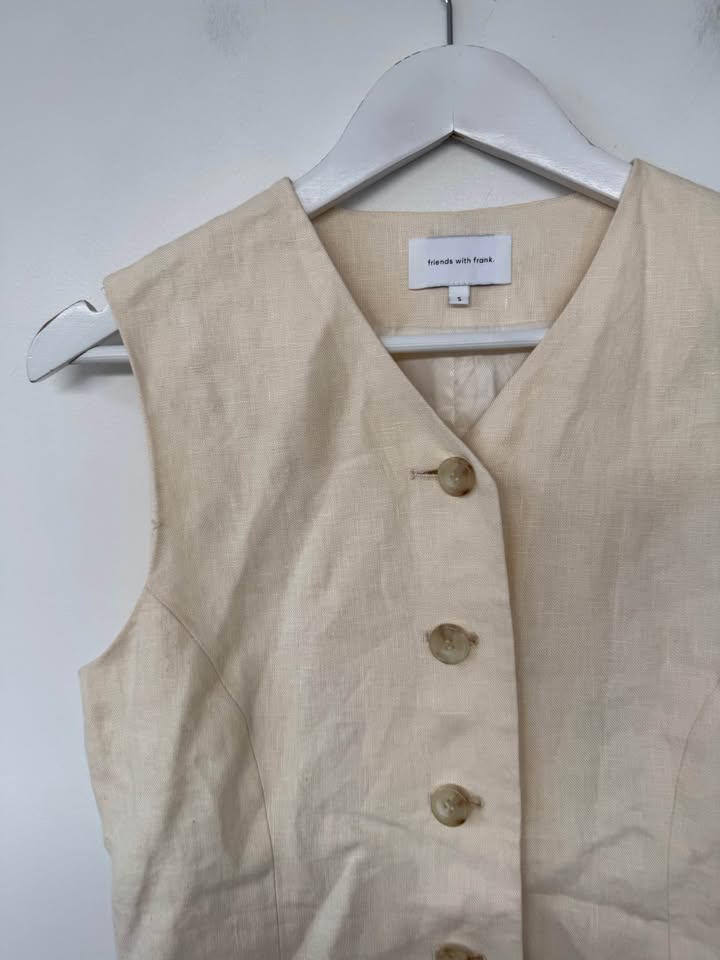 Friends with Frank Linen Vest - size small
