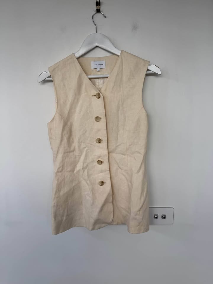 Friends with Frank Linen Vest - size small