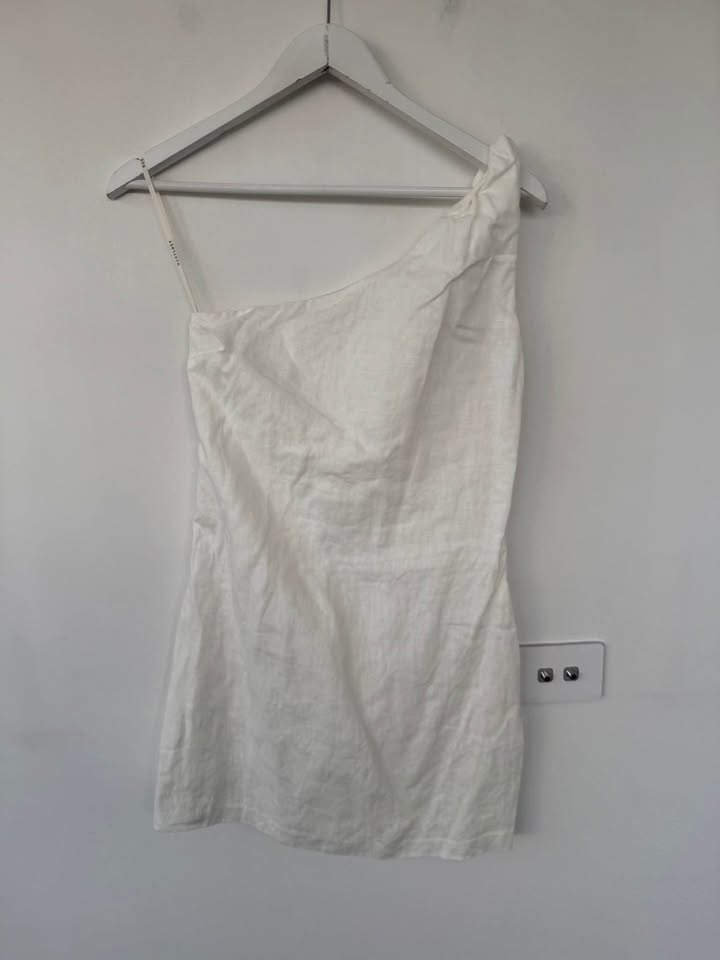 Nude Lucy Linen Mini Dress - size small