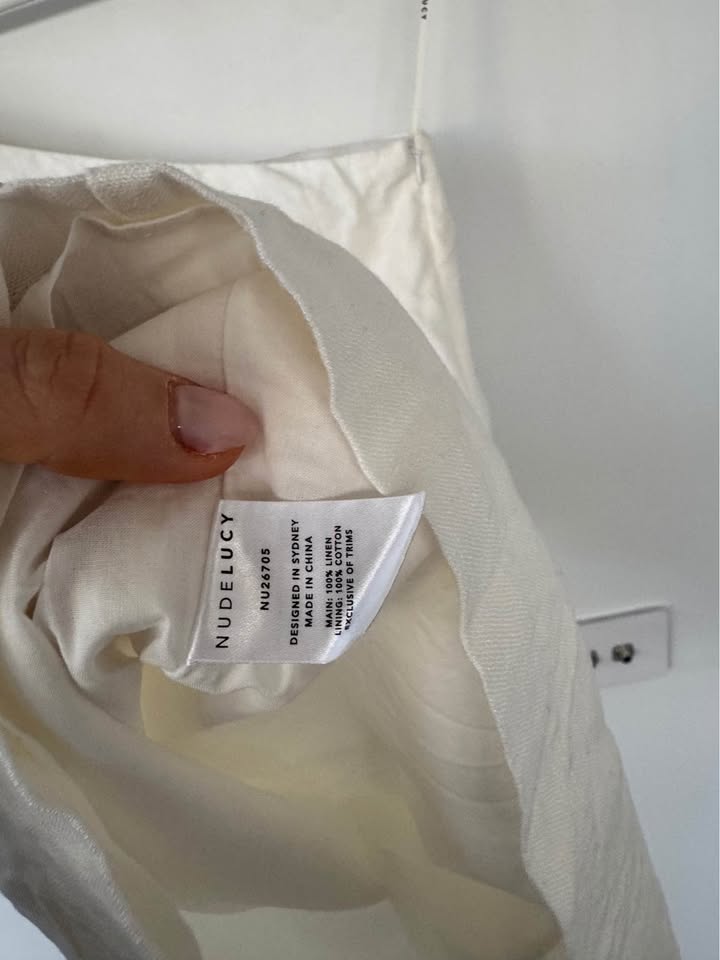 Nude Lucy Linen Mini Dress - size small