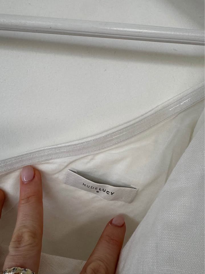 Nude Lucy Linen Mini Dress - size small