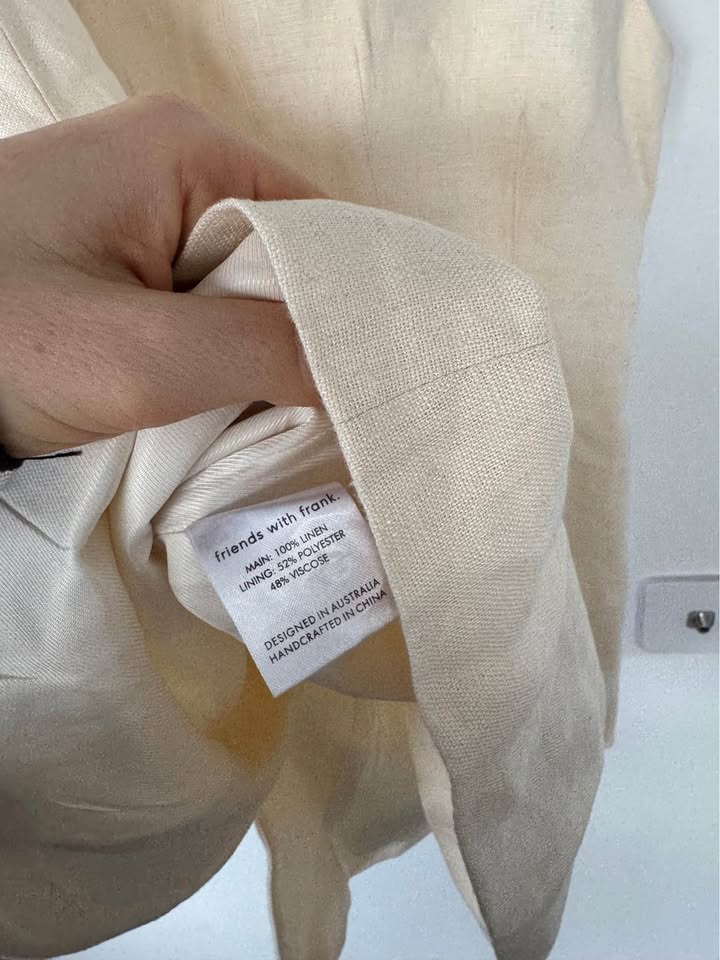Friends with Frank Linen Vest - size small