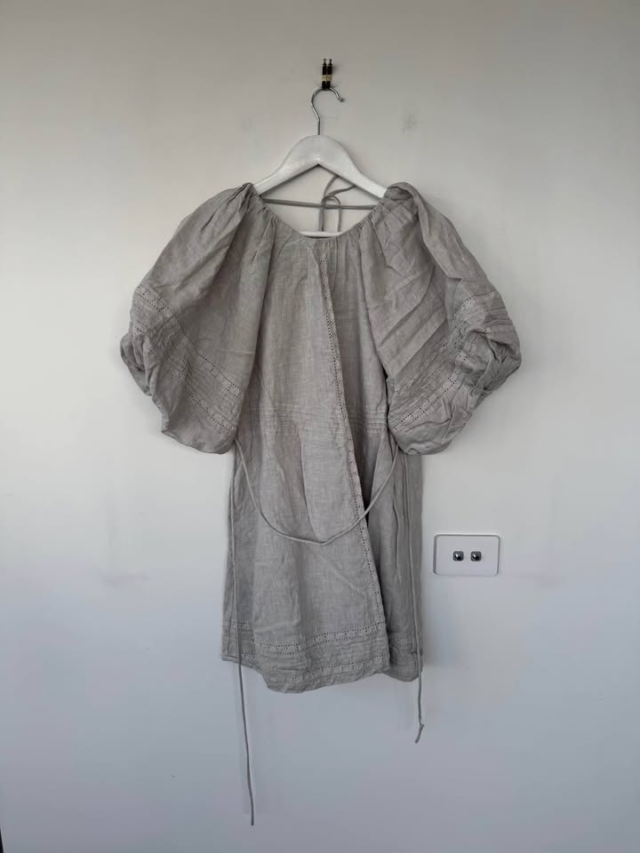 Joslin Linen Mini Dress - size 8