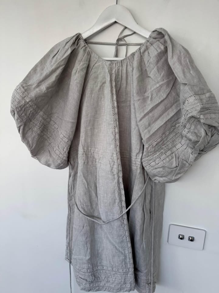 Joslin Linen Mini Dress - size 8