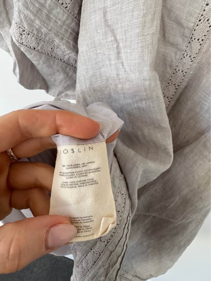Joslin Linen Mini Dress - size 8