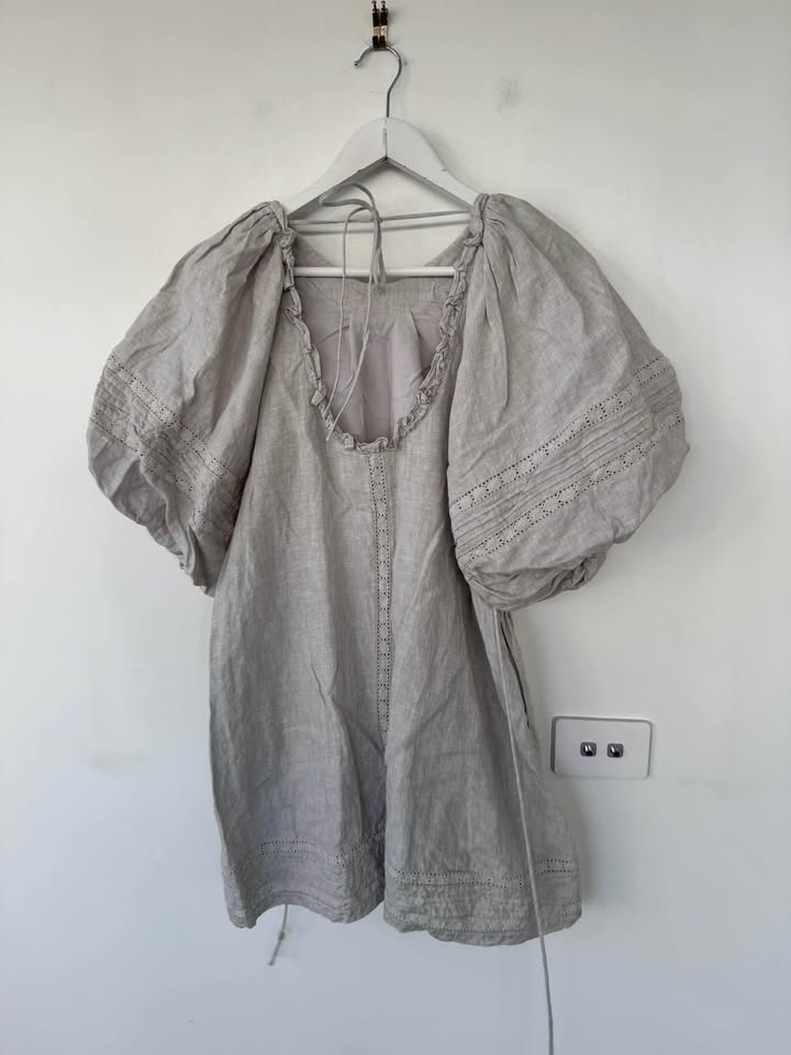 Joslin Linen Mini Dress - size 8