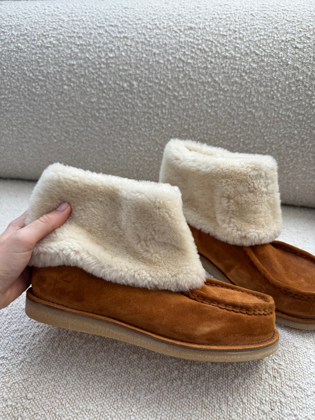 Chloé Jesse shearling-lined suede ankle boots - size 41