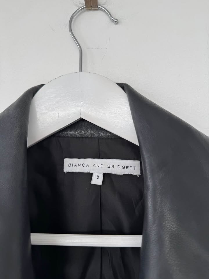 Bianca & Bridgett Faux Fur Trench - size 8
