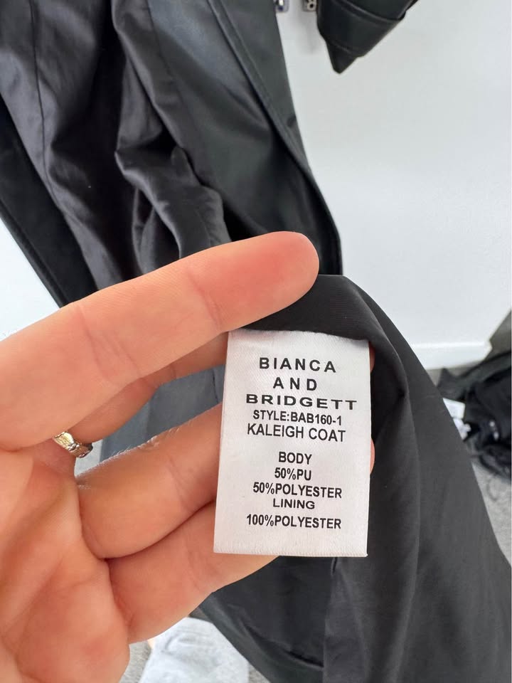 Bianca & Bridgett Faux Fur Trench - size 8