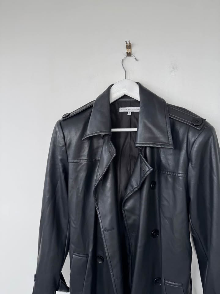 Bianca & Bridgett Faux Fur Trench - size 8