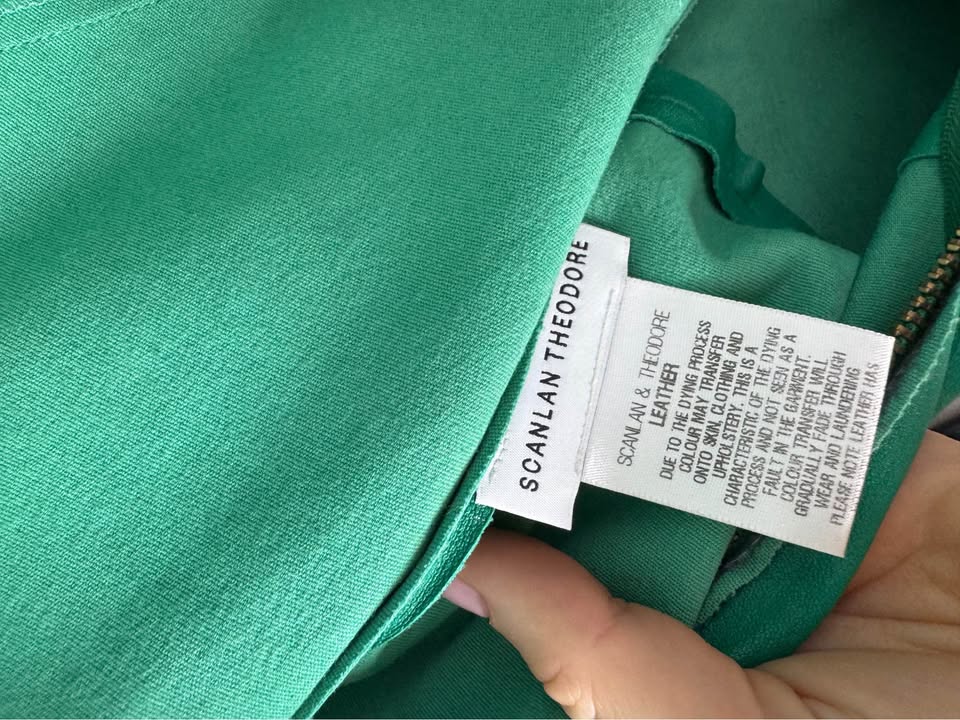 Scanlan Theodore Green Leather Dress - size 8