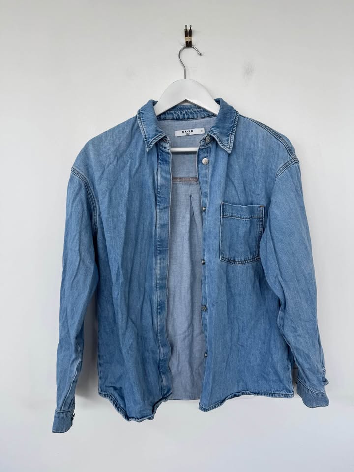 NA-KD Denim Shirt - size 34 (6)