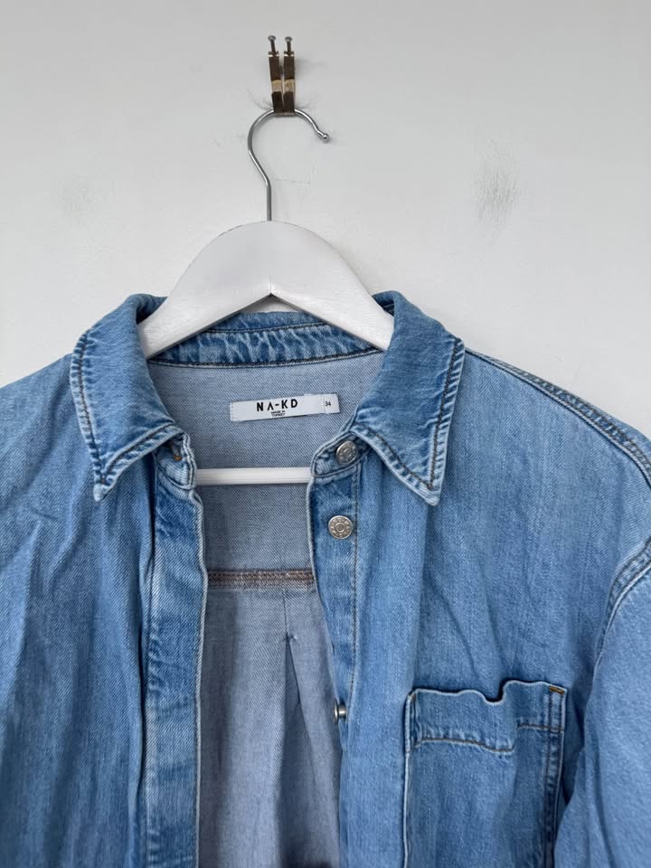 NA-KD Denim Shirt - size 34 (6)