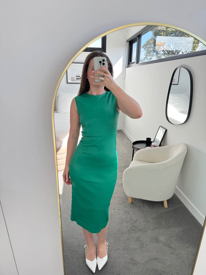 Scanlan Theodore Green Leather Dress - size 8