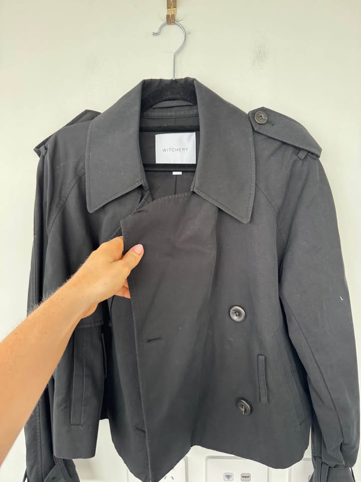 Witchery Cropped Trench - size 10