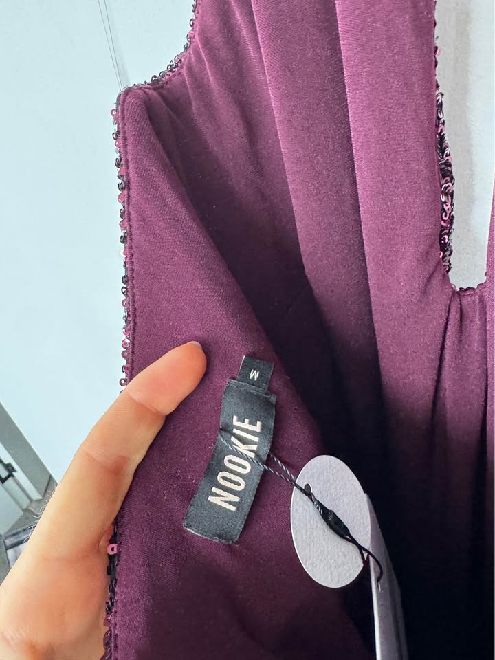 Nookie Sequin Maxi Dress - size medium BNWT