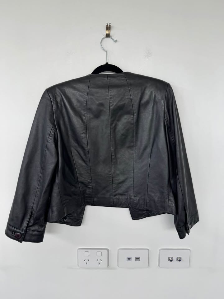 White Suede Leather Jacket - size 12