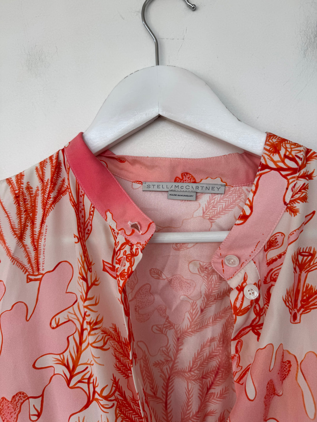 Stella McCartney Coral Print Silk Dress - Size 48 (14-16)