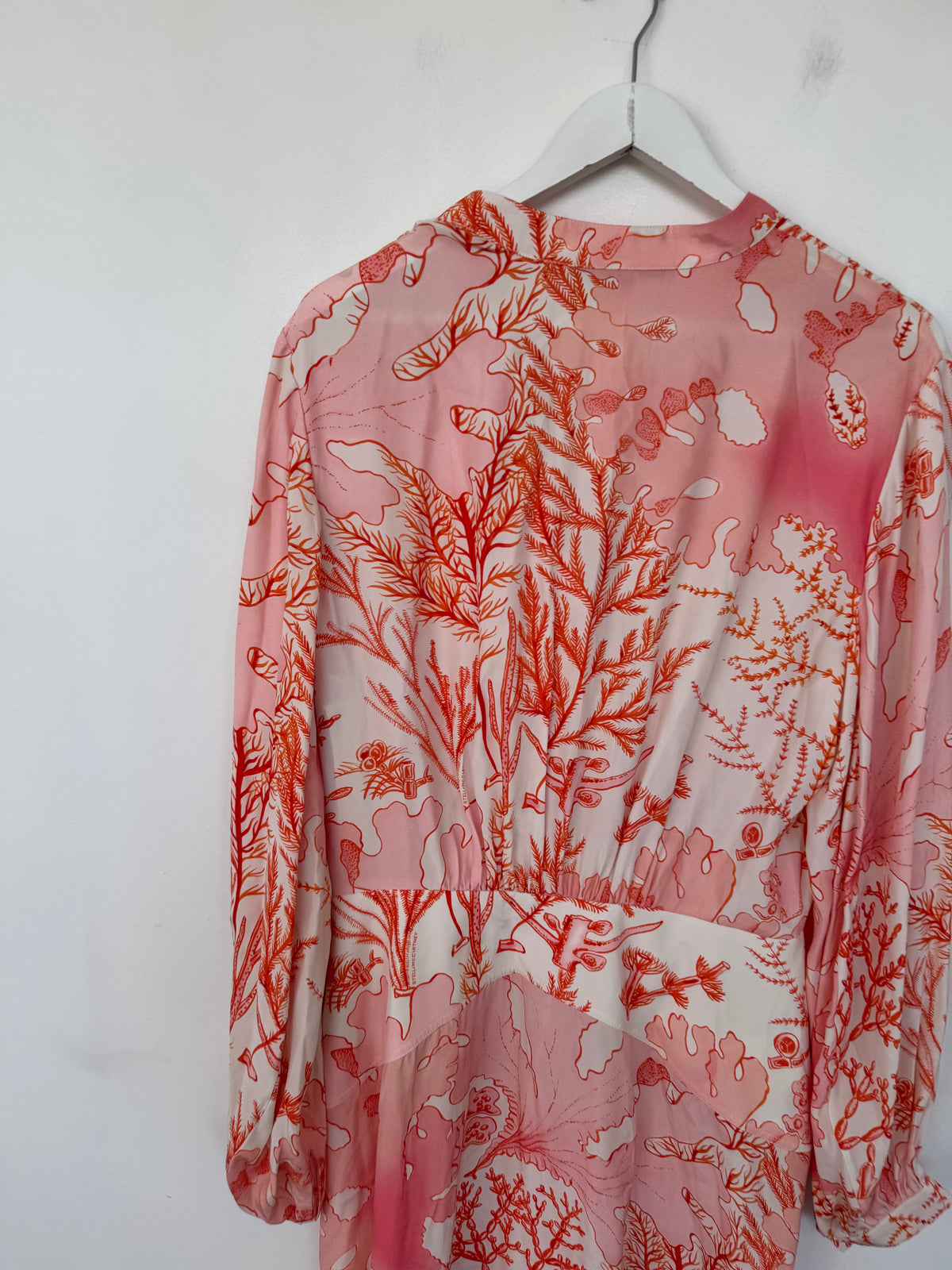 Stella McCartney Coral Print Silk Dress - Size 48 (14-16)