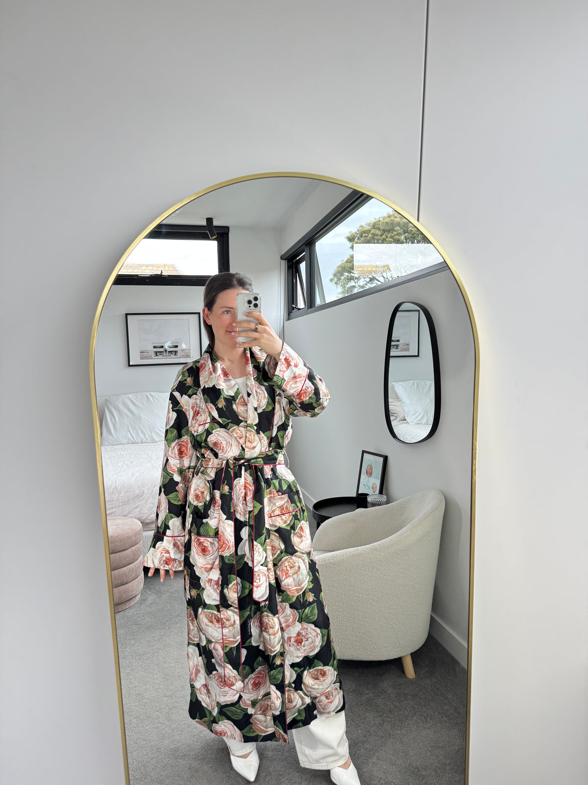 Dolce & Gabbana Rose Print Robe - Size 44 (14-16)