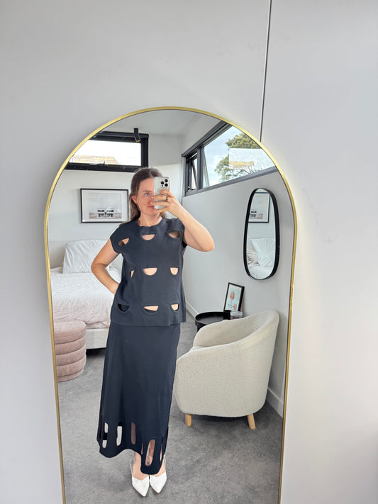 Stella McCartney Navy Cut-Out Knit Set - Size 44 (14-16)