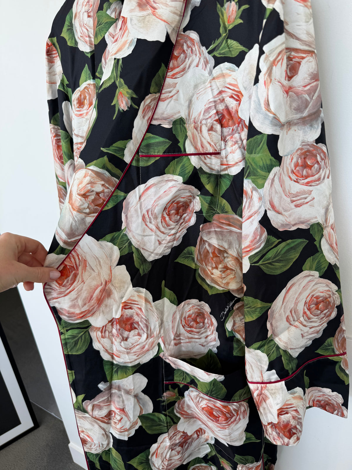 Dolce & Gabbana Rose Print Robe - Size 44 (14-16)