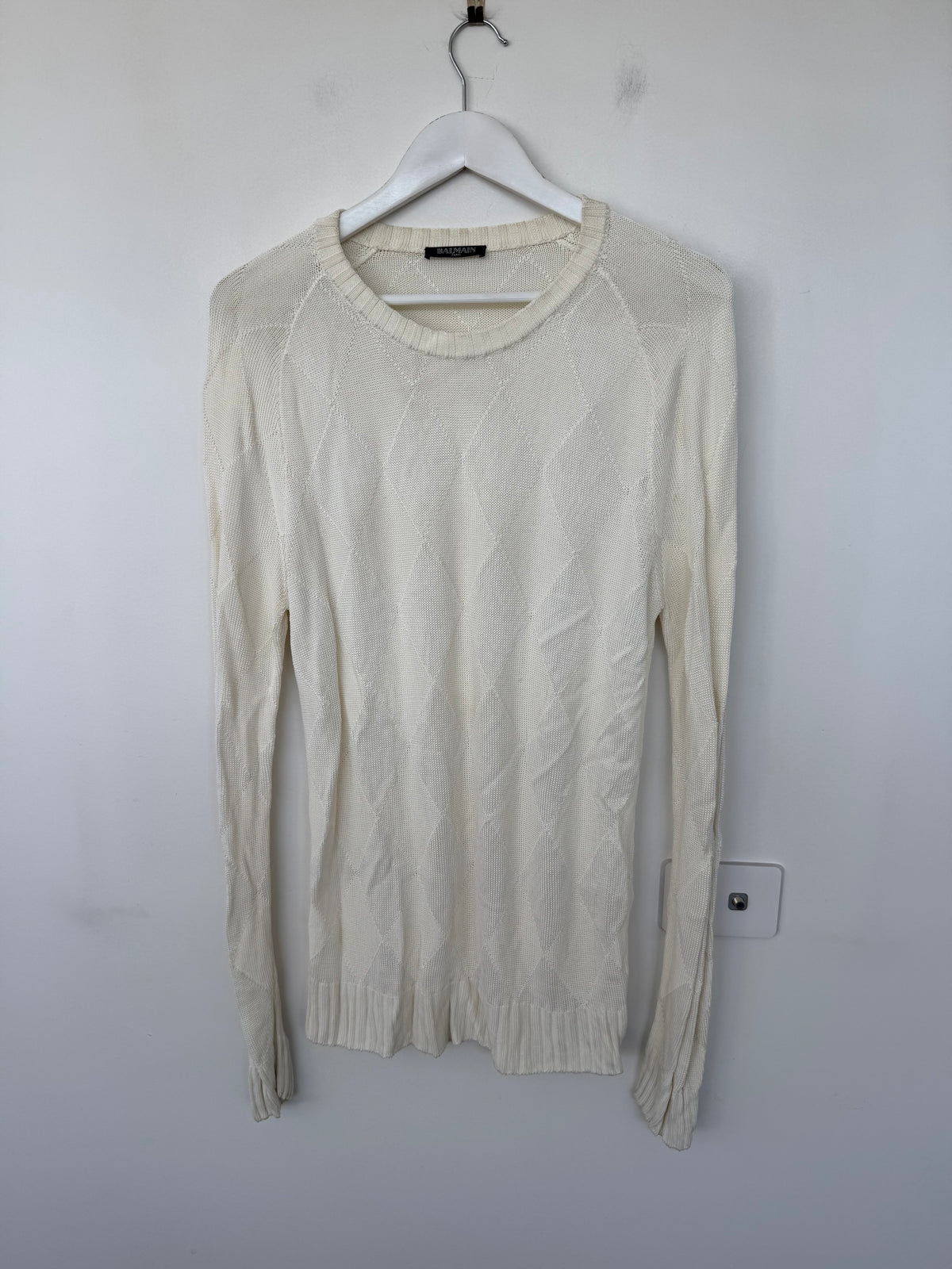 Balmain Cream Knit Jumper - Size 42 (12-14)