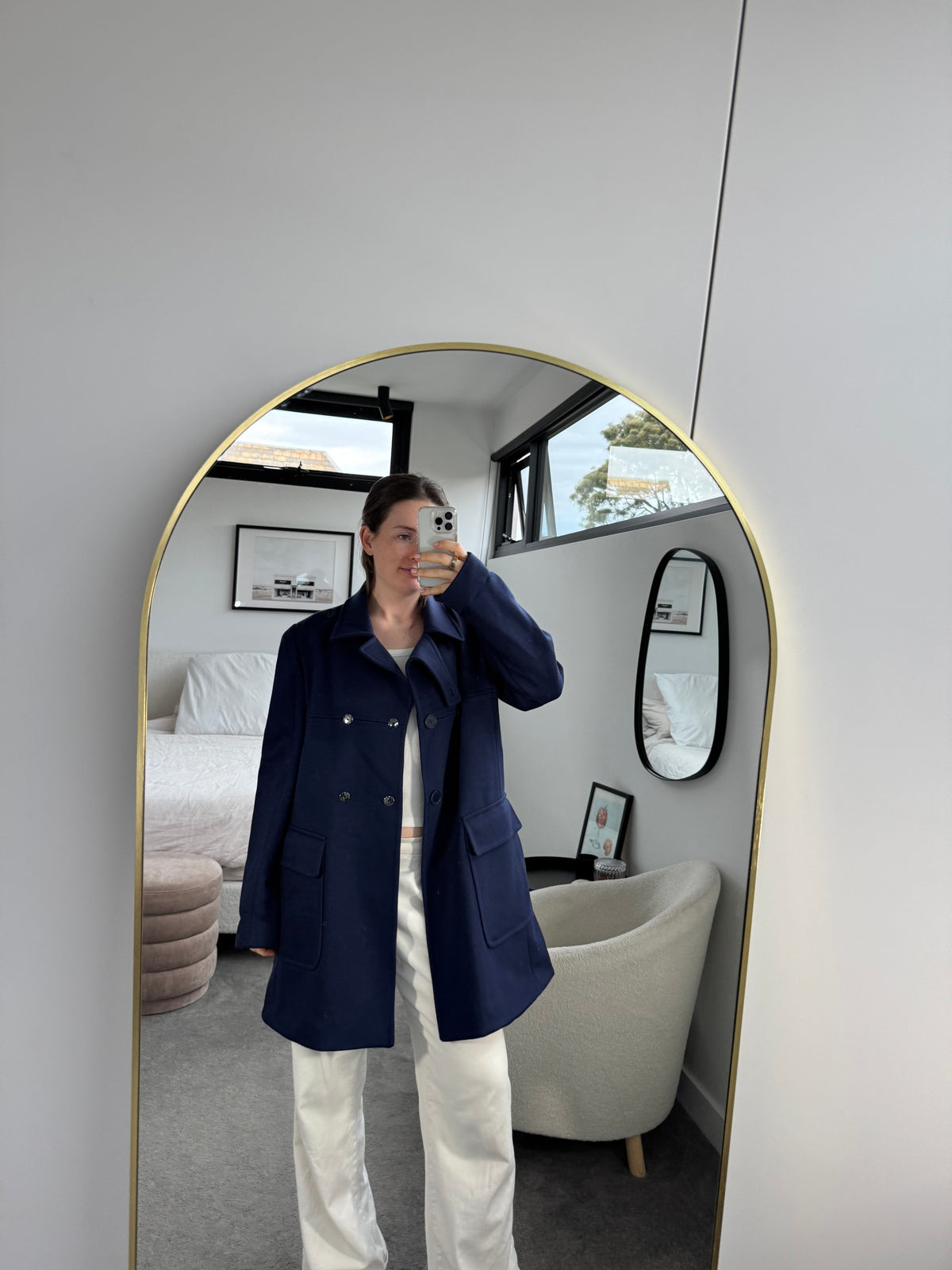 Stella McCartney Navy Coat - Size 46 (14-16)