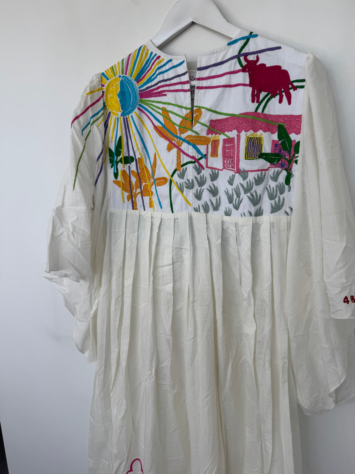 Kilometre Paris Embroidered Cotton Dress - Size O/S