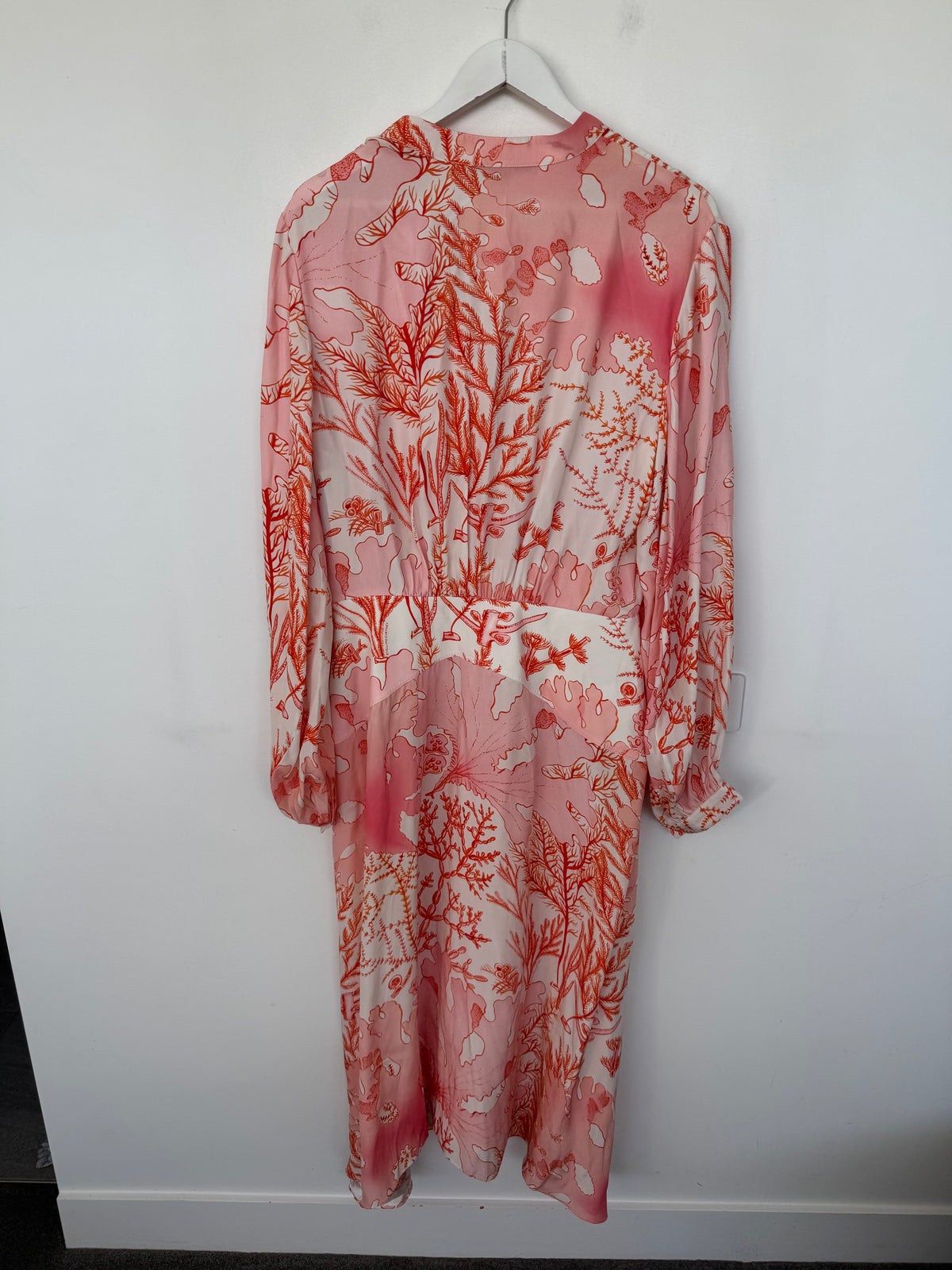 Stella McCartney Coral Print Silk Dress - Size 48 (14-16)